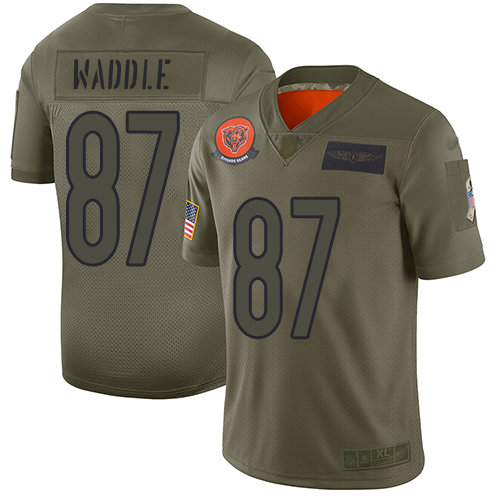 Nike Bears #87 Tom Waddle Camo Men’s Stitched NFL Limited 2019 Salute To Service Jersey