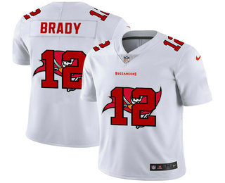 Men’s Tampa Bay Buccaneers #12 Tom Brady White 2020 Shadow Logo Vapor Untouchable Stitched NFL Nike Limited Jersey