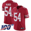 Men’s San Francisco 49ers #54 Fred Warner Red Team Color Vapor Untouchable Limited Player 100th Season Football Jersey