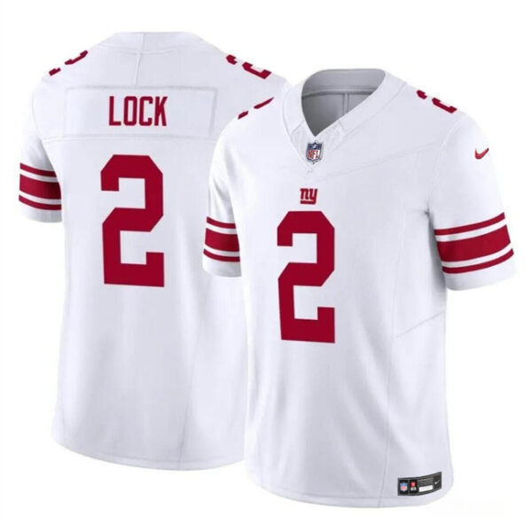 Men’s New York Giants #2 Drew Lock White 2023 F.U.S.E. Vapor Untouchable Limited Football Stitched Jersey