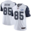 Nike Cowboys #85 Noah Brown White Men’s Stitched With Established In 1960 Patch NFL Limited Rush Jersey