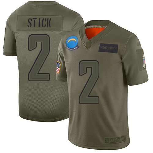 Nike Chargers #2 Easton Stick Camo Men’s Stitched NFL Limited 2019 Salute To Service Jersey