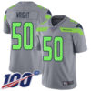 Men’s Seattle Seahawks #50 K.J. Wright Silver Football Inverted Legend 100th Season Jersey