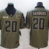 Men’s Detroit Lions #20 Barry Sanders Nike Olive 2021 Salute To Service Retired Player Limited Jersey