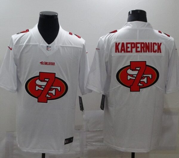 Men’s San Francisco 49ers #7 Colin Kaepernick White 2020 Shadow Logo Vapor Untouchable Stitched NFL Nike Limited Jersey