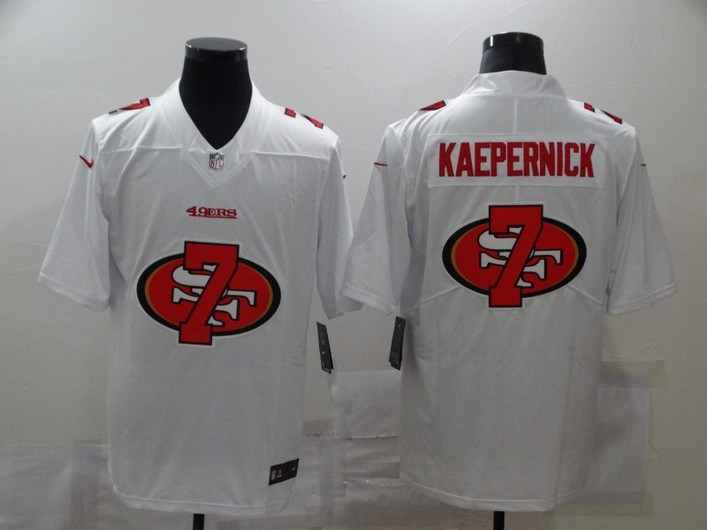 Men’s San Francisco 49ers #7 Colin Kaepernick White 2020 Shadow Logo Vapor Untouchable Stitched NFL Nike Limited Jersey