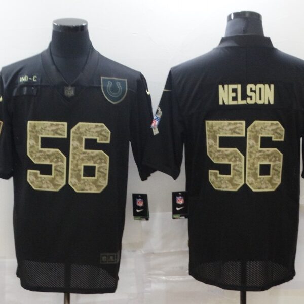 Men’s Indianapolis Colts #56 Quenton Nelson Black Camo 2020 Salute To Service Stitched NFL Nike Limited Jersey