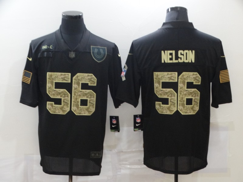 Men’s Indianapolis Colts #56 Quenton Nelson Black Camo 2020 Salute To Service Stitched NFL Nike Limited Jersey