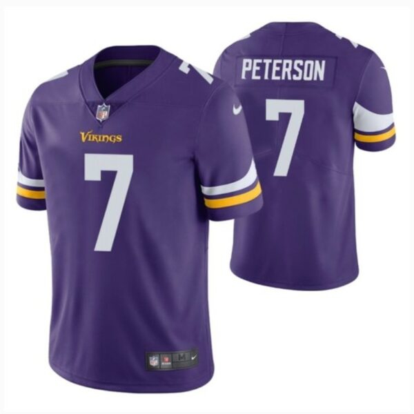 Men Minnesota Vikings #7 Patrick Peterson Purple Vapor Untouchable Limited Stitched NFL Jersey