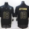 Men’s Minnesota Vikings #18 Justin Jefferson Black 2020 Salute To Service Stitched NFL Nike Limited Jersey