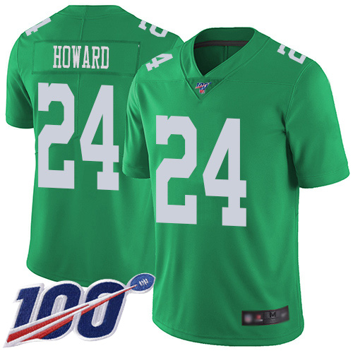 Nike Eagles #24 Jordan Howard Green Men’s Stitched NFL Limited Rush 100th Season Jersey
