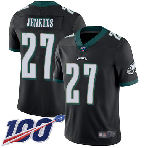 Nike Eagles #27 Malcolm Jenkins Black Alternate Men’s Stitched NFL 100th Season Vapor Limited Jersey