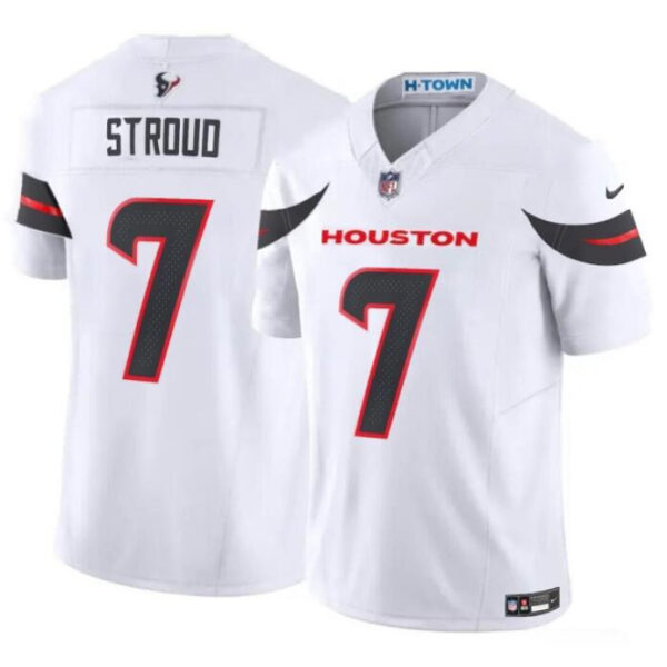 Men’s Houston Texans #7 C.J. Stroud White 2024 Vapor F.U.S.E. Limited Stitched Jersey