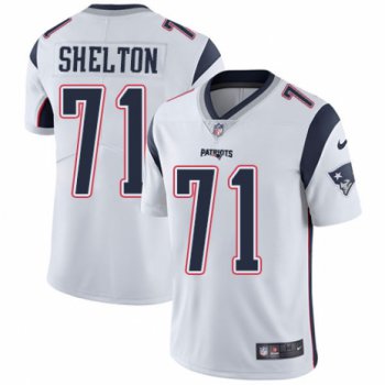 Men’s Nike New England Patriots #71 Danny Shelton White Vapor Untouchable Limited Player NFL Jersey