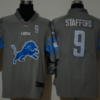 Men’s Detroit Lions #9 Matthew Stafford Grey 2020 NEW Team Logo Number Vapor Untouchable Stitched NFL Nike Limited Jersey