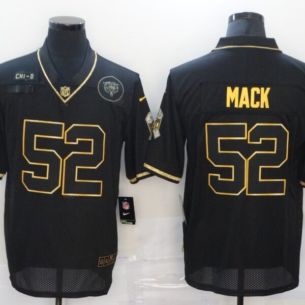 Men’s Chicago Bears #52 Khalil Mack Black Gold 2020 Salute To Service Stitched NFL Nike Limited Jersey