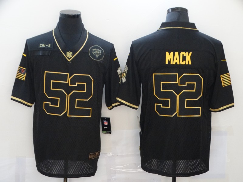 Men’s Chicago Bears #52 Khalil Mack Black Gold 2020 Salute To Service Stitched NFL Nike Limited Jersey