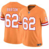 Men’s Tampa Bay Buccaneers #62 Graham Barton Orange 2024 Draft F.U.S.E. Throwback Limited Football Stitched Jersey