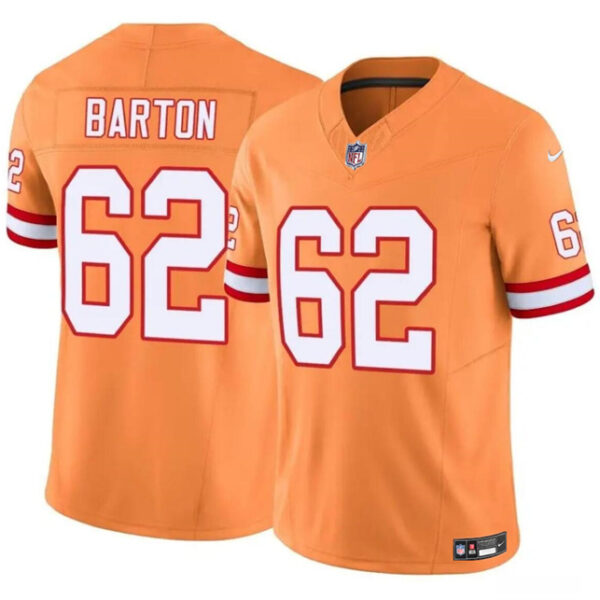 Men’s Tampa Bay Buccaneers #62 Graham Barton Orange 2024 Draft F.U.S.E. Throwback Limited Football Stitched Jersey
