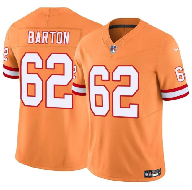 Men’s Tampa Bay Buccaneers #62 Graham Barton Orange 2024 Draft F.U.S.E. Throwback Limited Football Stitched Jersey