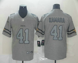 Men’s New Orleans Saints #41 Alvin Kamara 2019 Gray Gridiron Vapor Untouchable Stitched NFL Nike Limited Jersey