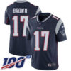Nike Patriots #17 Antonio Brown Navy Blue Team Color Men’s Stitched NFL 100th Season Vapor Limited Jersey