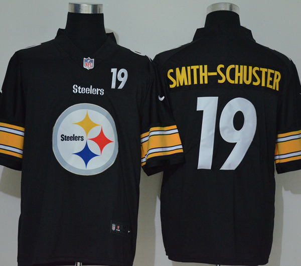 Men’s Pittsburgh Steelers #19 JuJu Smith-Schuster Black 2020 Big Logo Number Vapor Untouchable Stitched NFL Nike Fashion Limited Jersey