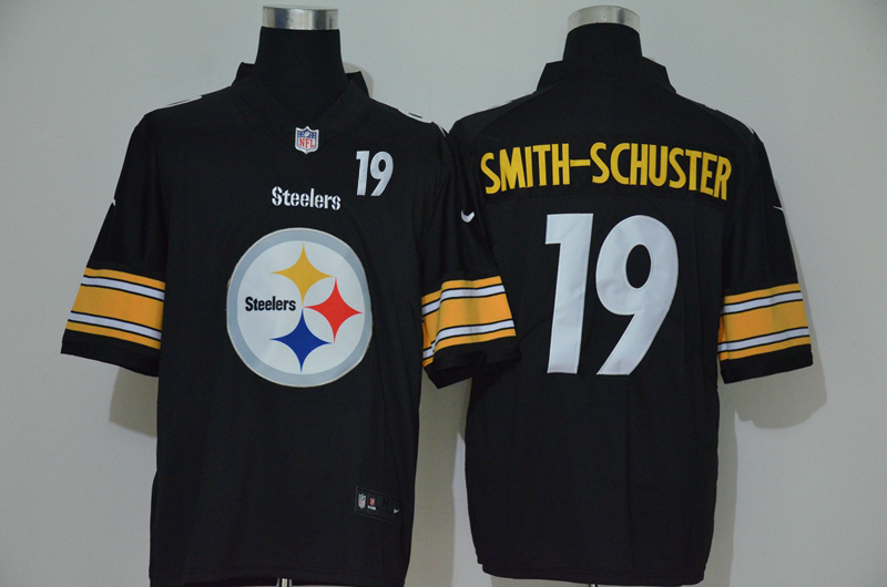 Men’s Pittsburgh Steelers #19 JuJu Smith-Schuster Black 2020 Big Logo Number Vapor Untouchable Stitched NFL Nike Fashion Limited Jersey