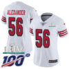 Nike 49ers #56 Kwon Alexander White Super Bowl LIV 2020 Rush Women’s Stitched NFL Limited 100th Season Jersey
