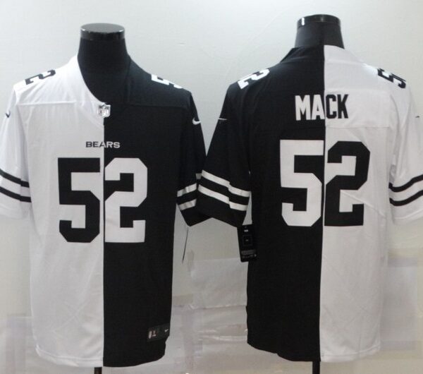 Men’s Chicago Bears #52 Khalil Mack White Black Peaceful Coexisting 2020 Vapor Untouchable Stitched NFL Nike Limited Jersey