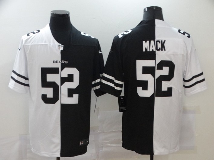 Men’s Chicago Bears #52 Khalil Mack White Black Peaceful Coexisting 2020 Vapor Untouchable Stitched NFL Nike Limited Jersey