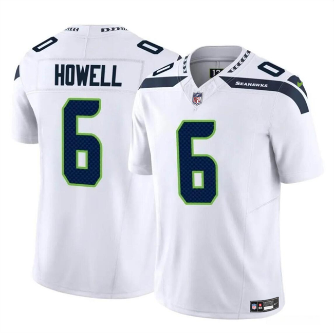 Men’s Seattle Seahawks #6 Sam Howell White 2023 F.U.S.E. Vapor Limited Football Stitched Jersey