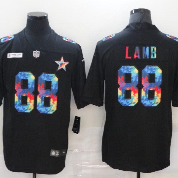 Men’s Dallas Cowboys #88 CeeDee Lamb Multi-Color Black 2020 NFL Crucial Catch Vapor Untouchable Nike Limited Jersey