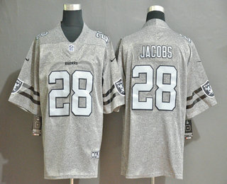 Men’s Oakland Raiders #28 Josh Jacobs 2019 Gray Gridiron Vapor Untouchable Stitched NFL Nike Limited Jersey