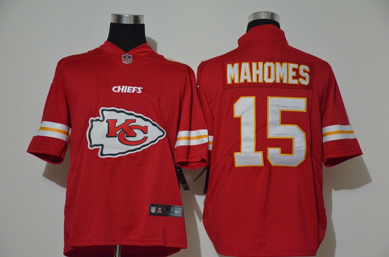 Men’s Kansas City Chiefs #15 Patrick Mahomes Red 2020 Big Logo Vapor Untouchable Stitched NFL Nike Fashion Limited Jersey