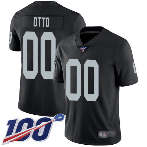 Men’s Limited #00 Jim Otto Black Jersey Vapor Untouchable Home Football Oakland Raiders 100th Season
