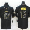 Men’s Miami Dolphins #13 Dan Marino Black 100th Season Golden Edition Jersey