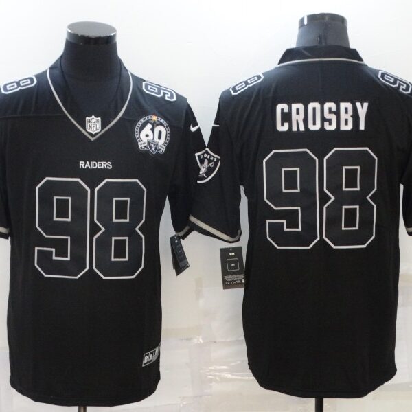 Men’s Las Vegas Raiders #98 Maxx Crosby Black Shadow 2021 Vapor Untouchable Stitched Nike Limited Jersey