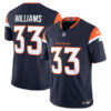 Men’s Denver Broncos #33 Javonte Williams Navy 2024 F.U.S.E. Alternate Vapor Limited Football Stitched Jersey