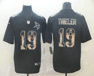Men’s Minnesota Vikings #19 Adam Thielen 2019 Black Statue Of Liberty Stitched NFL Nike Limited Jersey