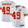Men’s Kansas City Chiefs #49 Daniel Sorensen White 2021 Super Bowl LV Limited Stitched NFL Jersey