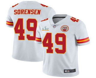 Men’s Kansas City Chiefs #49 Daniel Sorensen White 2021 Super Bowl LV Limited Stitched NFL Jersey
