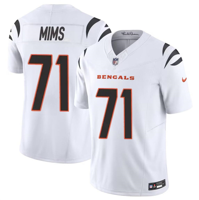 Men’s Cincinnati Bengals #71 Amarius Mims White 2024 Draft F.U.S.E Vapor Untouchable Limited Football Stitched Jersey