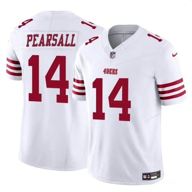 Men’s San Francisco 49ers #14 Ricky Pearsall White 2024 Draft F.U.S.E. Vapor Untouchable Limited Football Stitched Jersey