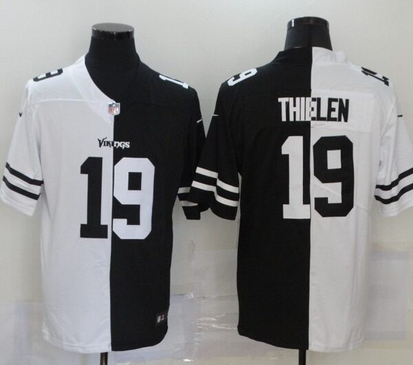 Men’s Minnesota Vikings #19 Adam Thielen White Black Peaceful Coexisting 2020 Vapor Untouchable Stitched NFL Nike Limited Jersey
