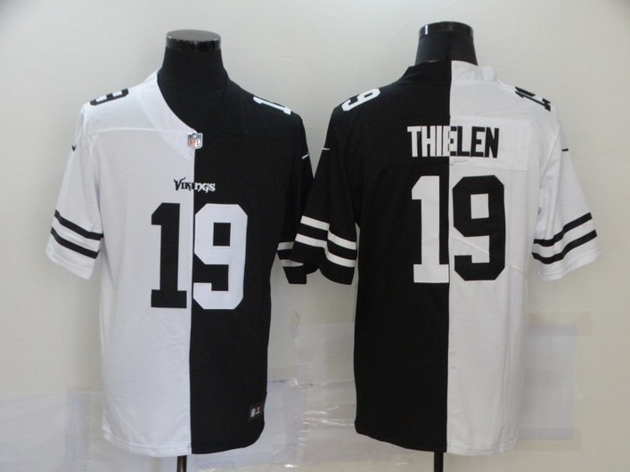 Men’s Minnesota Vikings #19 Adam Thielen White Black Peaceful Coexisting 2020 Vapor Untouchable Stitched NFL Nike Limited Jersey
