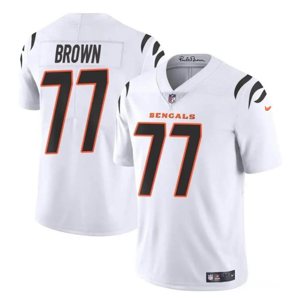 Men’s Cincinnati Bengals #77 Trent Brown White Vapor Untouchable Limited Stitched Jersey