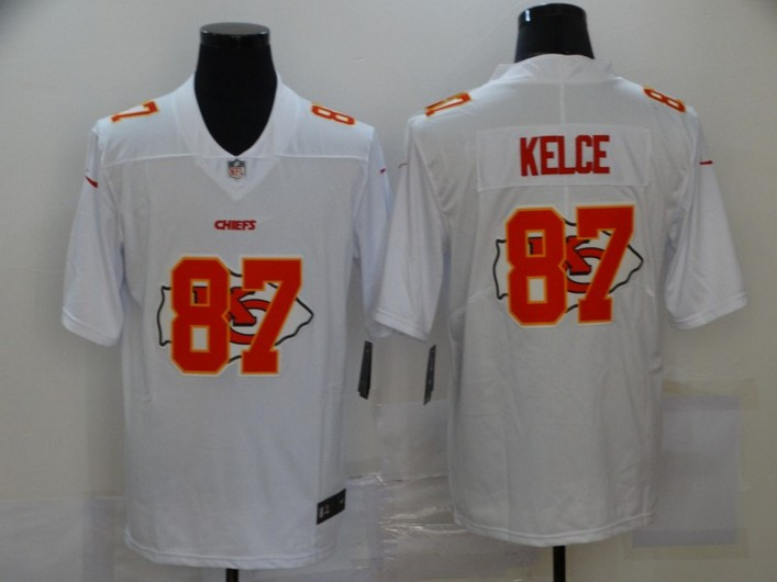 Men’s Kansas City Chiefs #87 Travis Kelce White 2020 Shadow Logo Vapor Untouchable Stitched NFL Nike Limited Jersey