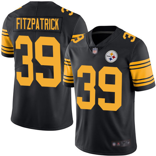 Steelers #39 Minkah Fitzpatrick Black Men’s Stitched Football Limited Rush Jersey