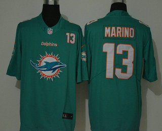 Men’s Miami Dolphins #13 Dan Marino Green 2020 Big Logo Number Vapor Untouchable Stitched NFL Nike Fashion Limited Jersey